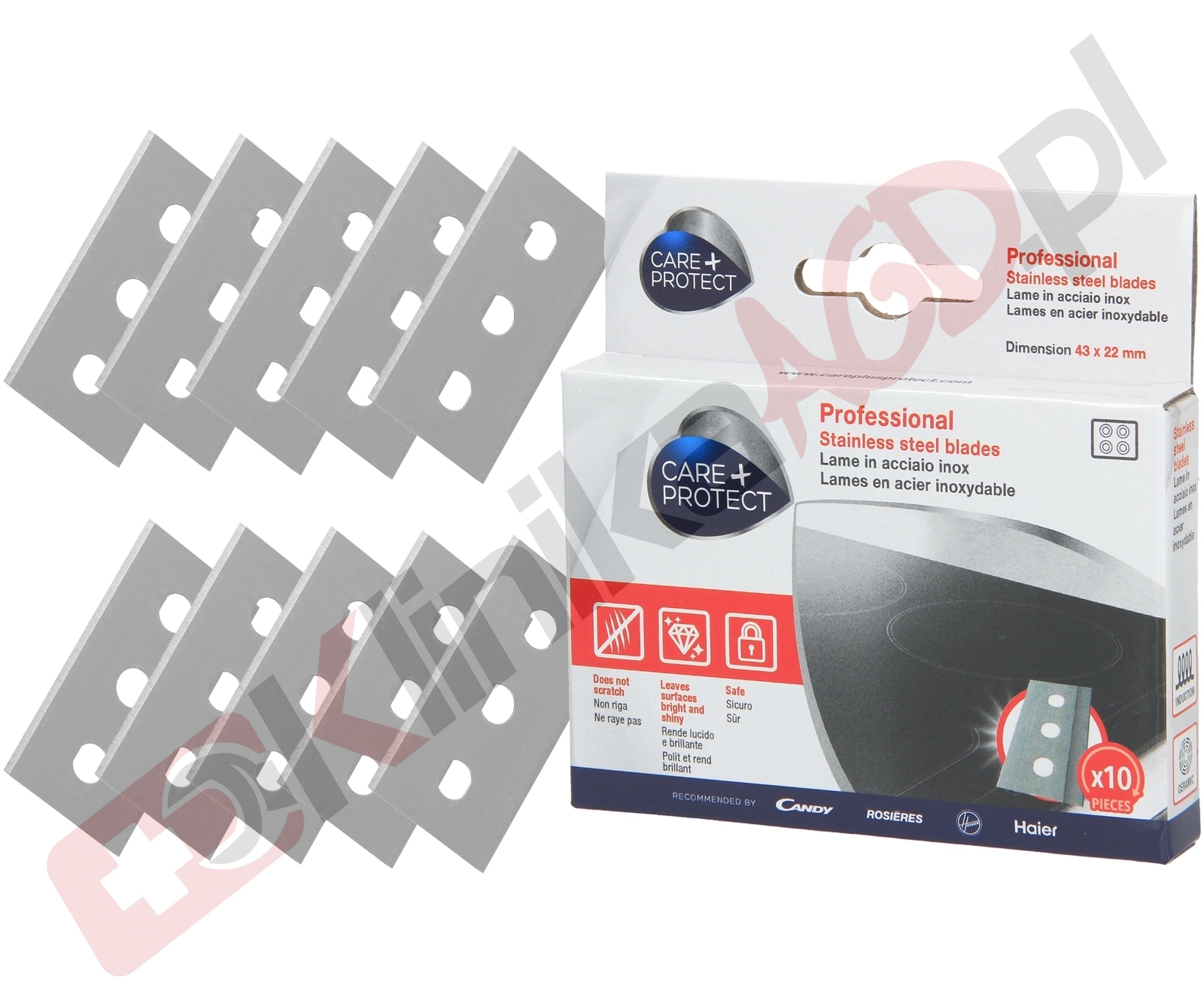 Noże skrobaka do płyt ceramicznych / indukcyjnych Care+Protect