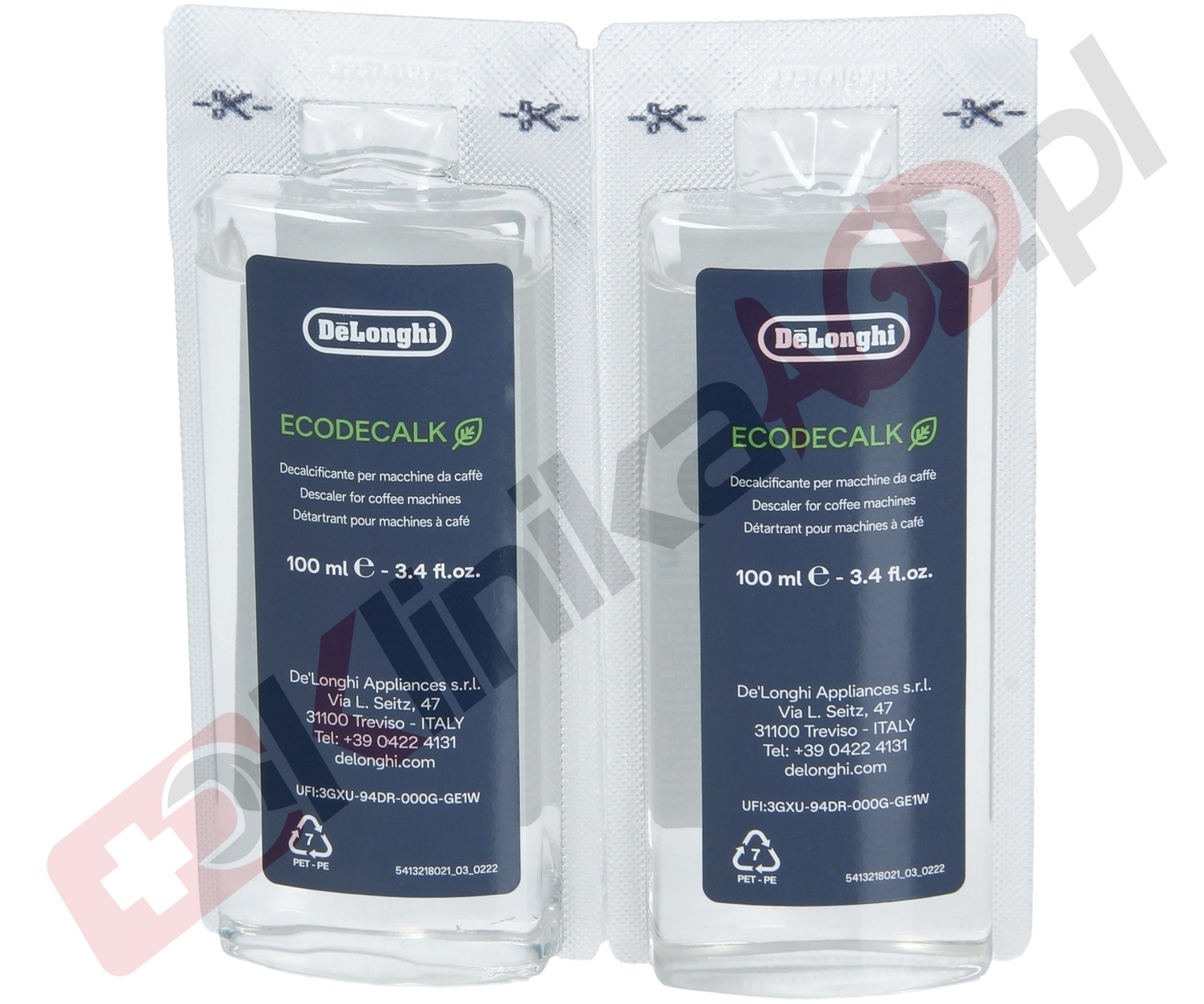 ⛑ 5513296011 Odkamieniacz DeLonghi EcoDecalk DLSC200 2szt 100ml do ekspresu  do kawy