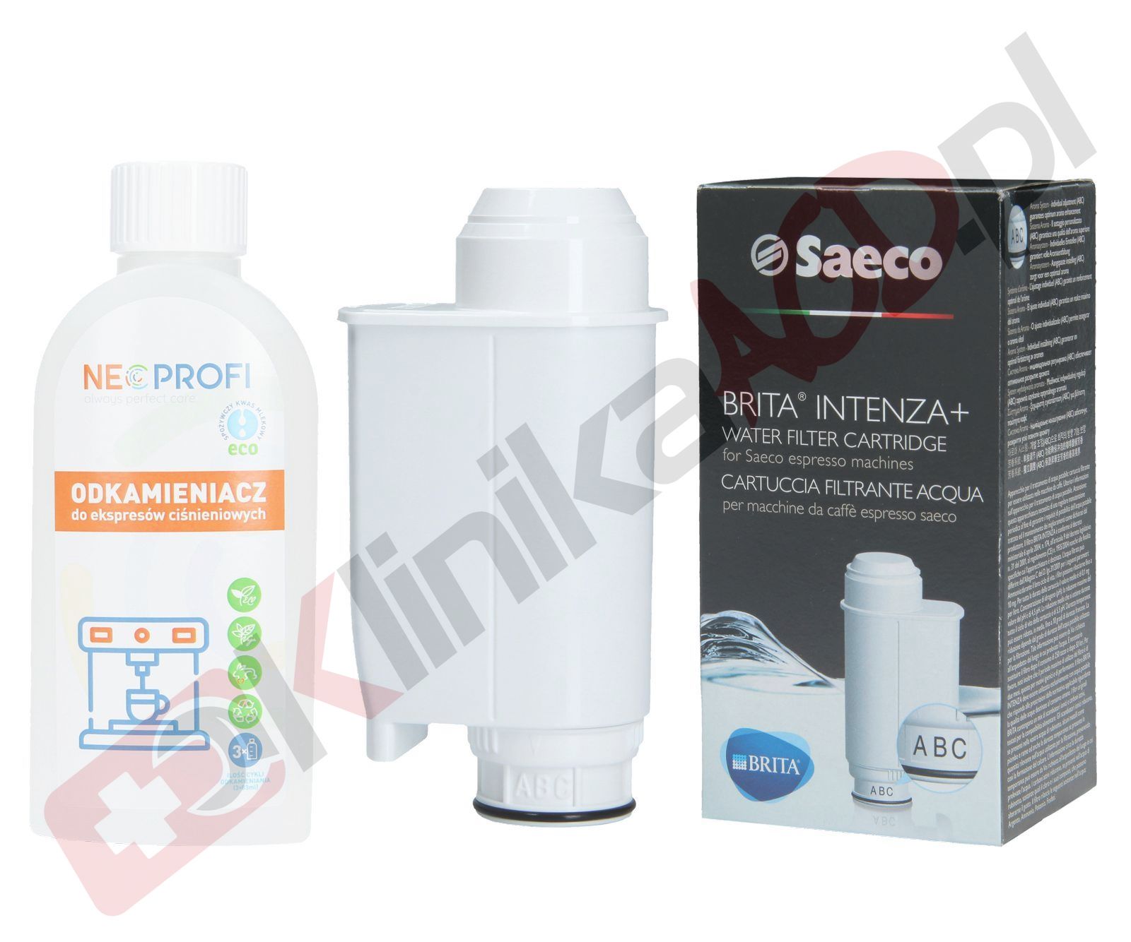 Zestaw ▶ konserwujący | Odkamieniacz 250ml, filtr wody do ekspresu do kawy