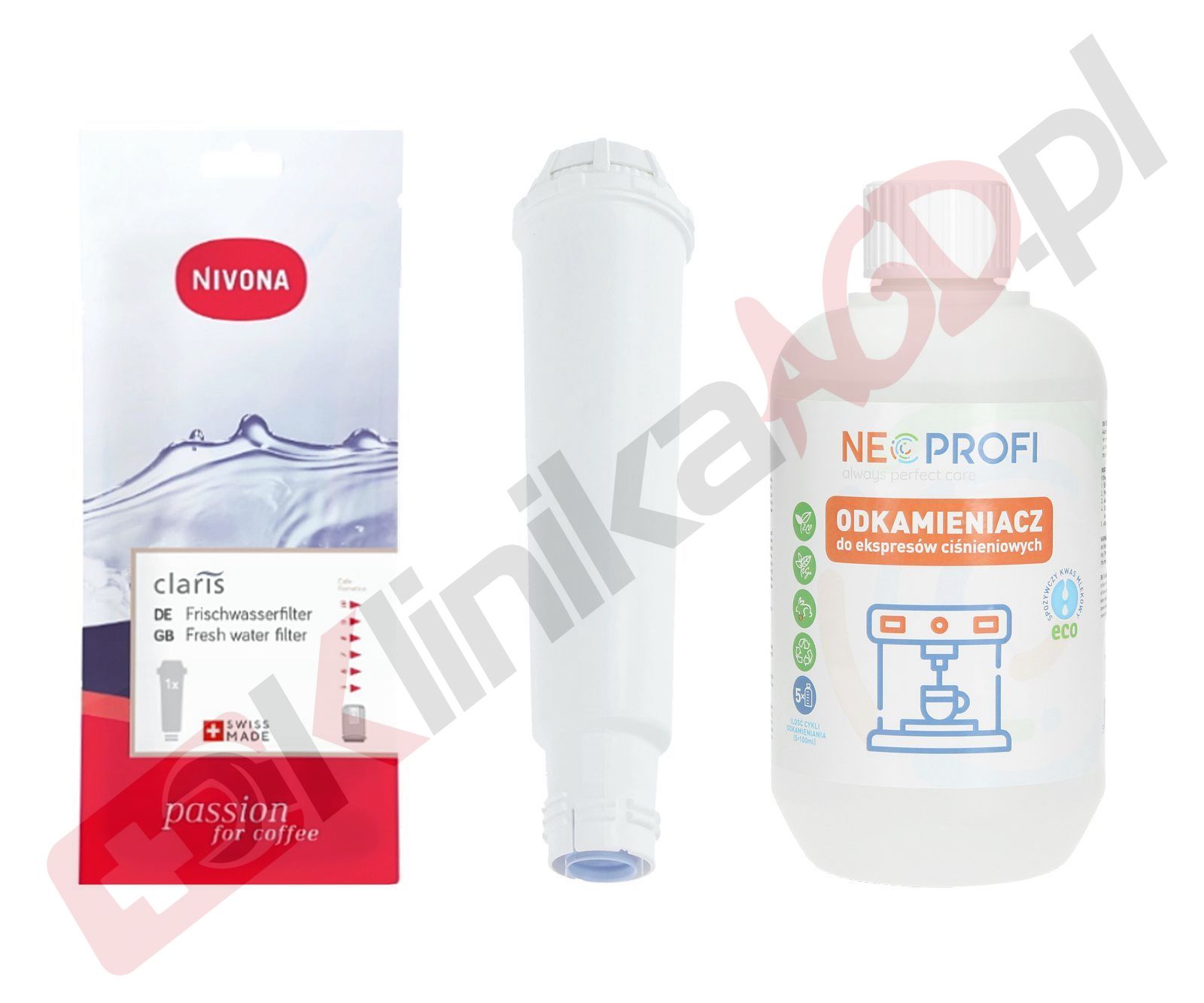Zestaw ▶ konserwujący | Odkamieniacz 500ml, filtr wody do ekspresu do kawy