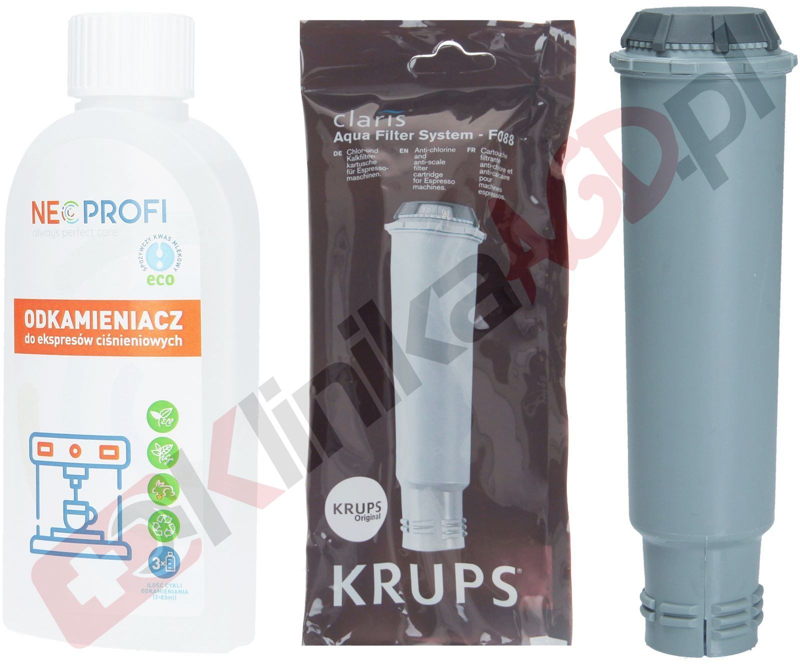 Zestaw ▶ konserwujący | Odkamieniacz 250ml, filtr wody do ekspresu do kawy