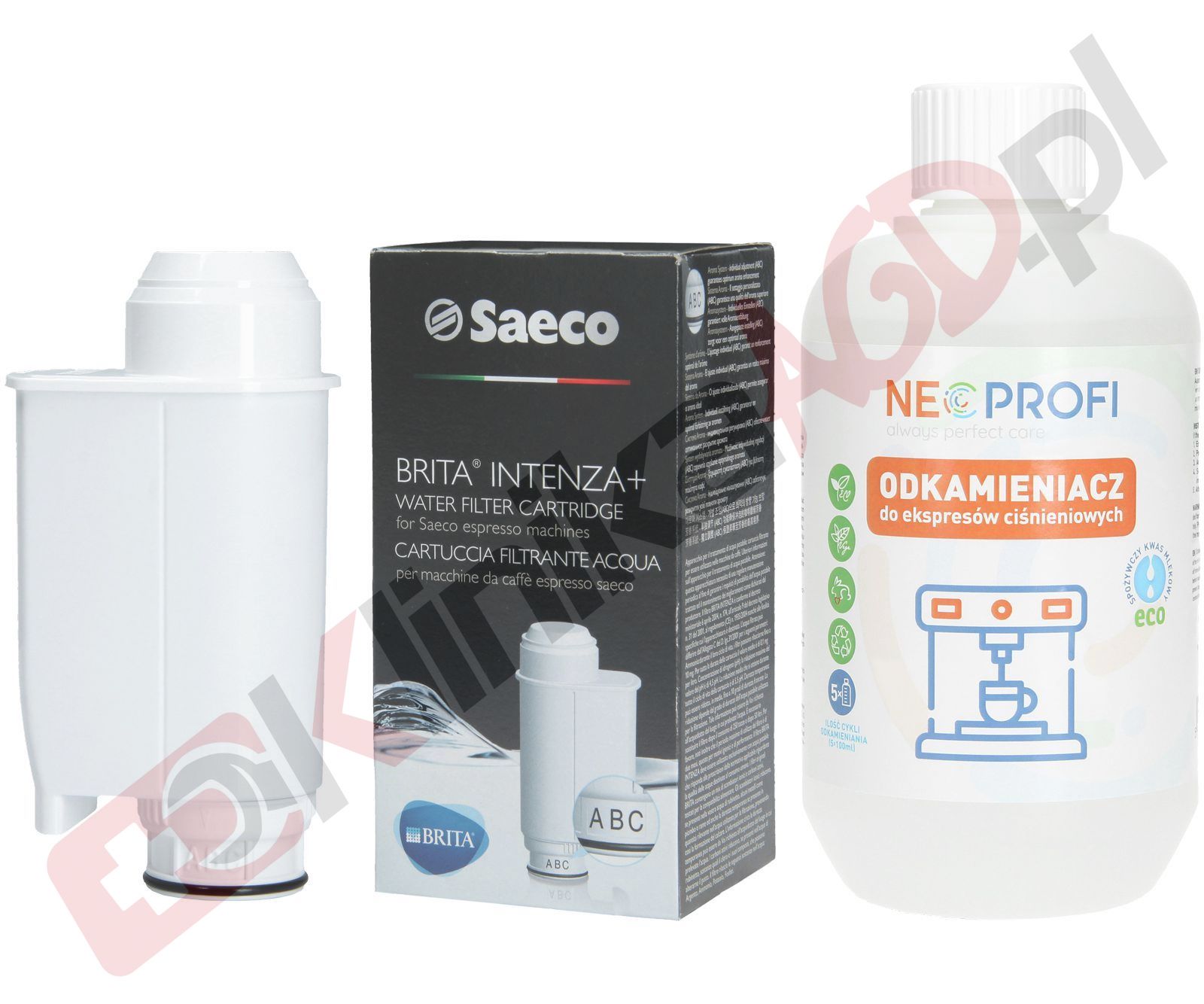Zestaw ▶ konserwujący | Odkamieniacz 500ml, filtr wody do ekspresu do kawy