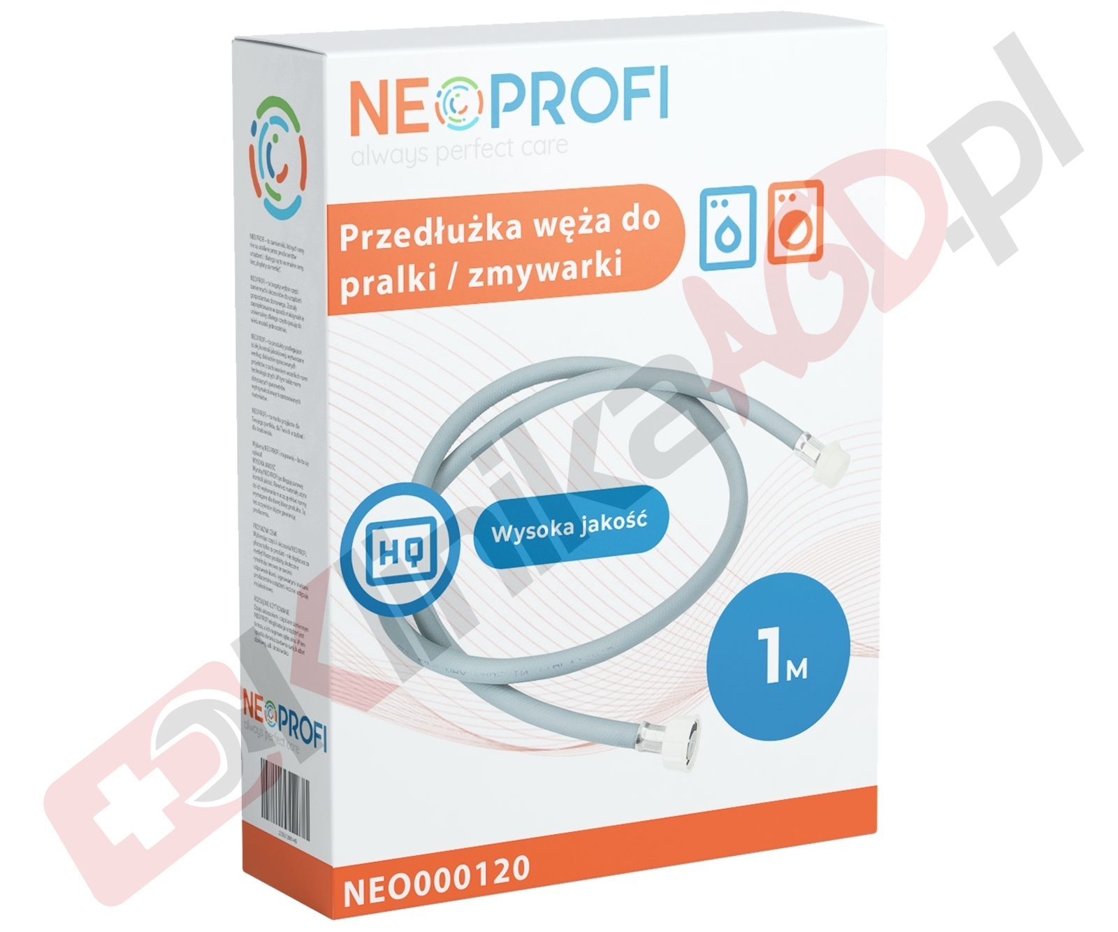 Przedłużka węża dopływowego do pralki | 1m