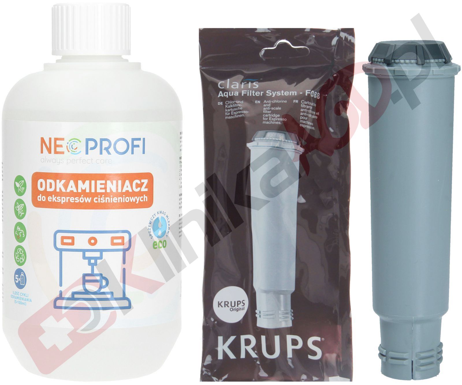 Zestaw ▶ konserwujący | Odkamieniacz 500ml, filtr wody do ekspresu do kawy