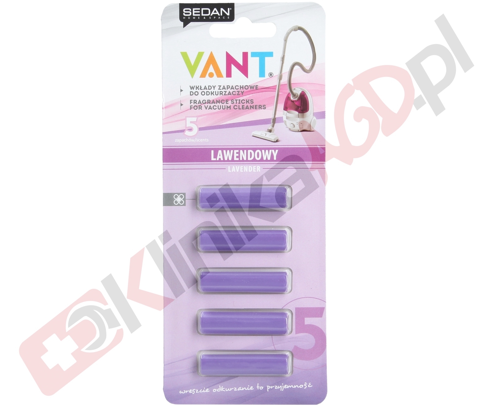 Zapach lawendowy Vant do odkurzacza | pałeczki 5szt