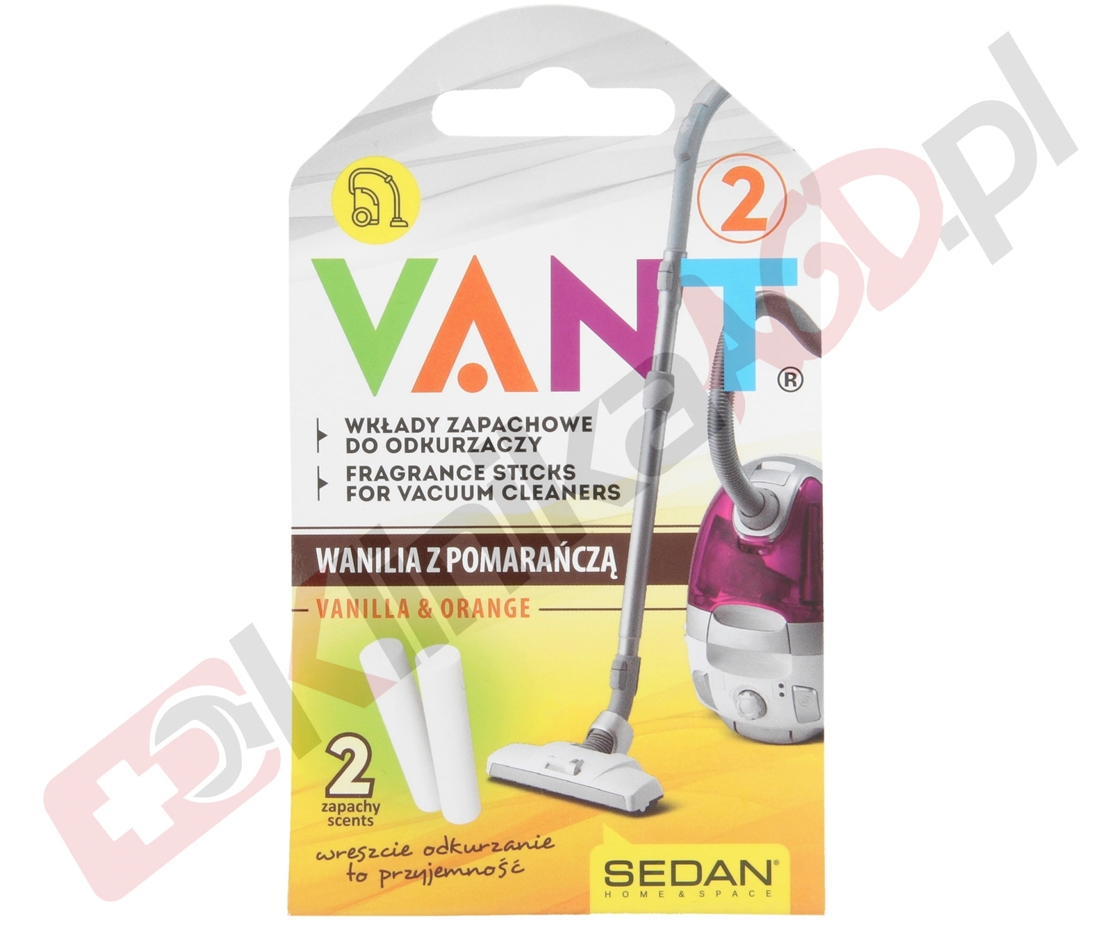 Zapach wanilia z pomarańczą Vant do odkurzacza | pałeczki 2szt
