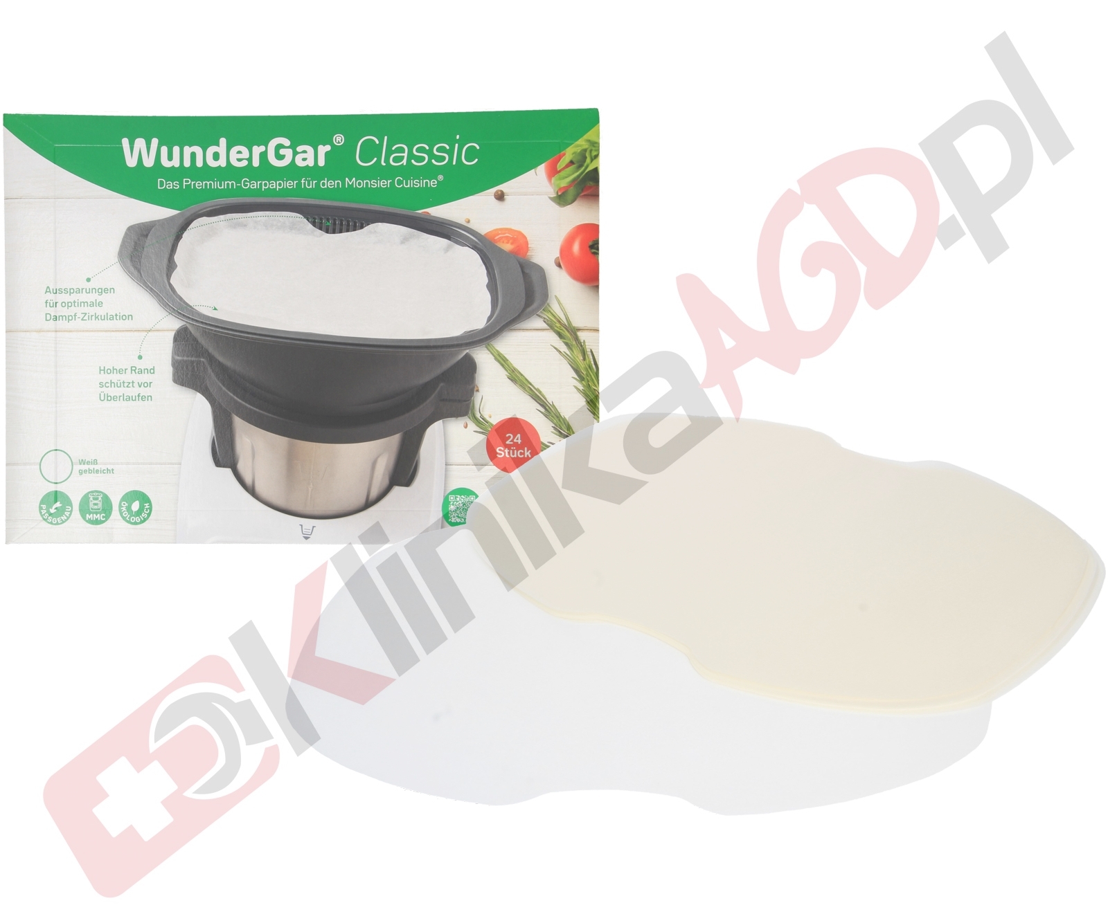 Papier do gotowania na parze 24szt do multicookera