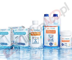 Zestaw ▶ konserwujący | Środek czyszczący przewody mleka 1L, odkamieniacz 500ml, tabletki czyszczące 30x1,3g, 3x filtr wody