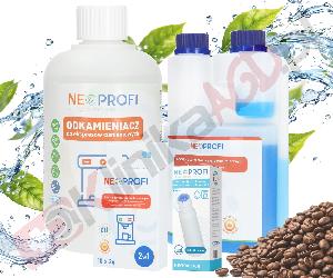 ZESTAW ▶ Środki do konserwacji NEO002224 NEO002654, NEO002649 F088 do ekspresu | Środek czyszczący przewody mleka 500ml, odkamieniacz 500ml, tabletki czyszczące 10x2g, filtr Nivona