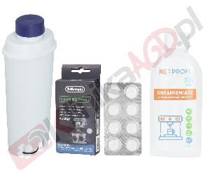 ZESTAW ▶ Środki do konserwacji DLSC552 SER3017 do ekspresu | Odkamieniacz 250ml, filtr wody, tabletki czyszczące 8szt. Kenwood