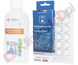 ZESTAW ▶ Środki do konserwacji 00311940, 4242005092864, 00312295 do ekspresu | Odkamieniacz 250ml, tabletki czyszczące 10szt Bosch