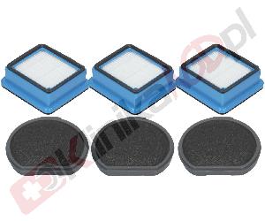 ZESTAW ▶ Filtry ESPK9 6szt do odkurzacza | 3x filtr hepa, 3x filtr silnika