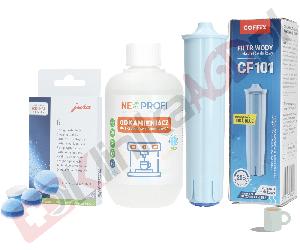 Zestaw ▶ konserwujący | Odkamieniacz 500ml, filtr wody, tabletki czyszczące 6szt. do ekspresu do kawy