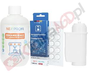 ZESTAW ▶ Środki do konserwacji NEO002224 TZ60001 TZ70003 do ekspresu | Odkamieniacz 500ml, 3x filtr wody, tabletki czyszczące 10szt.