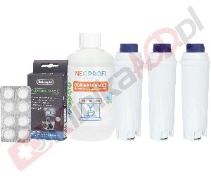 ZESTAW ▶ Środki do konserwacji NEO002224 AS00002139 SER3017 do ekspresu | Odkamieniacz 500ml, 3x filtr wody, tabletki czyszczące 8szt. Kenwood