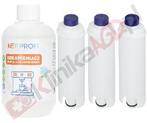 ZESTAW ▶ Środki do konserwacji SER3017 do ekspresu | Odkamieniacz 500ml, 3x filtr wody Kenwood