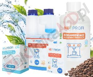 ZESTAW ▶ Środki do konserwacji NEO002224 NEO002654, NEO002649 CA6903 do ekspresu | Środek czyszczący przewody mleka 500ml, odkamieniacz 500ml, tabletki czyszczące 10x2g, filtr Saeco