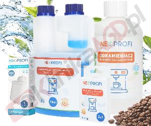 Zestaw ▶ konserwujący | Środek czyszczący przewody mleka 500ml, odkamieniacz 500ml, tabletki czyszczące 10x2g, filtr
